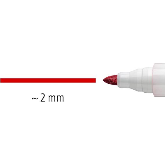 STAEDTLER Lumocolor 351 WP6 Whiteboard-Marker, Rundspitze ca. 2 mm Linienbreite, Set mit 6 Farben (5 Stück)