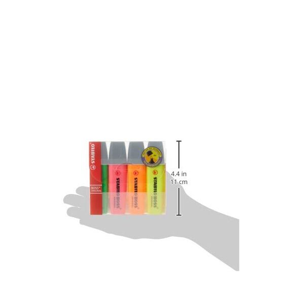STABILO - Textmarker - BOSS ORIGINAL - 4er Pack - gelb, orange, grün, pink