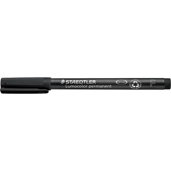 Staedtler permanenter Universalstift Lumocolor, wisch- und wasserfest, sekundenschnell trocken, nachfüllbar, F-Spitze - Linienbreite 0,6 mm, 4 Marker in sortierten Farben, 318 WP4 (Packung mit 2)