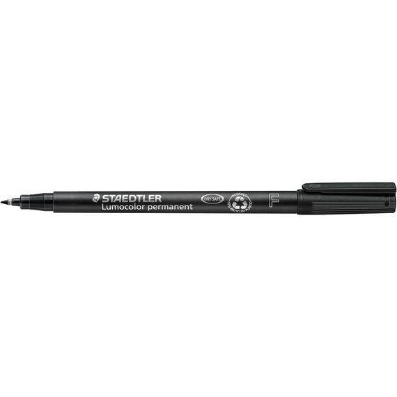 Staedtler permanenter Universalstift Lumocolor, wisch- und wasserfest, sekundenschnell trocken, nachfüllbar, F-Spitze - Linienbreite 0,6 mm, 4 Marker in sortierten Farben, 318 WP4 (Packung mit 2)