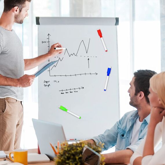 DTYDECLE 10 Stück Whiteboard Stifte, 9 Farbe Whiteboard Marker Magnetische Trockenlösch Abwischbare Marker mit Feiner Spitze für Büro, Schule, Zuhause usw