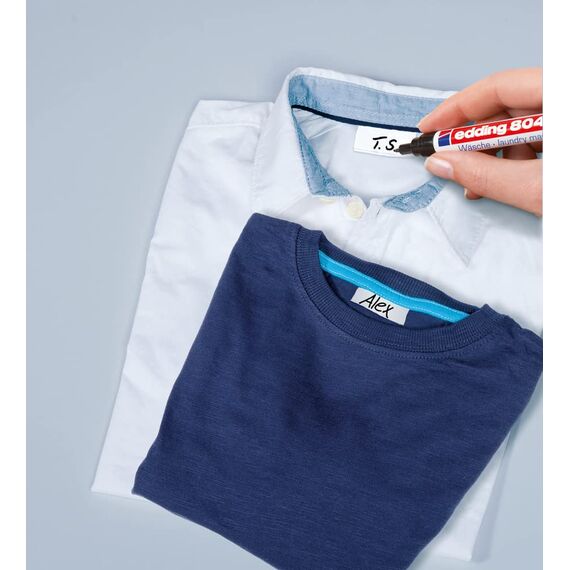 edding 8040 Wäschemarker, Textil-Stift zum permanenten Kennzeichnen von Textilien und Kleidung - Waschfest und kochfest bis 95 Grad Celsius, Farbe: Schwarz (Einzelblister)