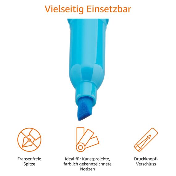 Amazon Basics Textmarker, 12 Stück, Mehrfarbig