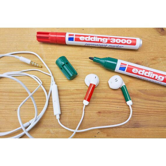 edding 3000 Permanentmarker - ocker- 10 Stifte - Rund-Spitze 1,5-3 mm - schnell trocknender Permanent Marker - wasserfest, wischfest - für Karton, Kunststoff, Holz, Metall - Universalmarker