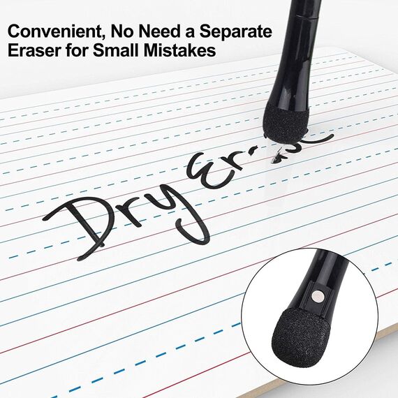 Willingood Whiteboard Marker, 16 Stück Magnetisch Whiteboard Stifte mit Schwamm, Geruchsarmer Trocken Abwischbar Folienstift mit Radiergummi für Zuhause Schule Büro, 8 Farben Rundspitze 1-2mm