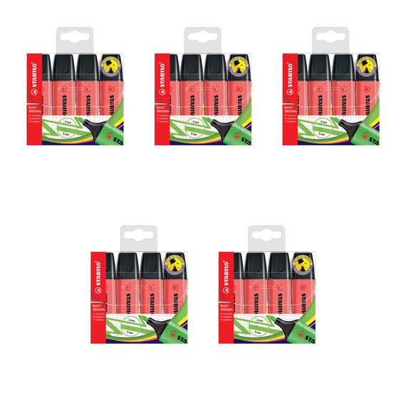 STABILO - Textmarker - BOSS ORIGINAL - 5 x 4er Pack - rot
