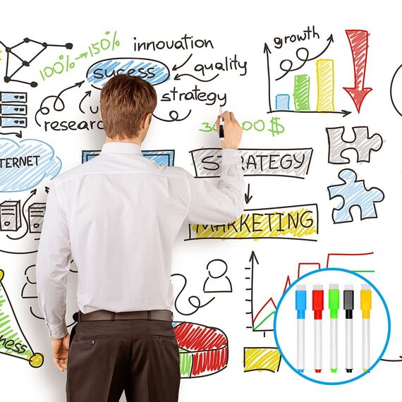 DTYDECLE 10 Stück Whiteboard Stifte, 9 Farbe Whiteboard Marker Magnetische Trockenlösch Abwischbare Marker mit Feiner Spitze für Büro, Schule, Zuhause usw