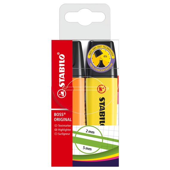 STABILO - Textmarker - BOSS ORIGINAL - 2er Pack - gelb, blau