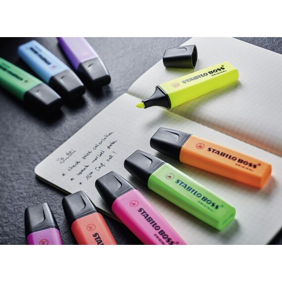 STABILO - Textmarker - BOSS ORIGINAL - 8er Pack - Sondersortierung mit 7 verschiedenen Farben