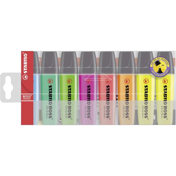 STABILO - Textmarker - BOSS ORIGINAL - 8er Pack - Sondersortierung mit 7 verschiedenen Farben