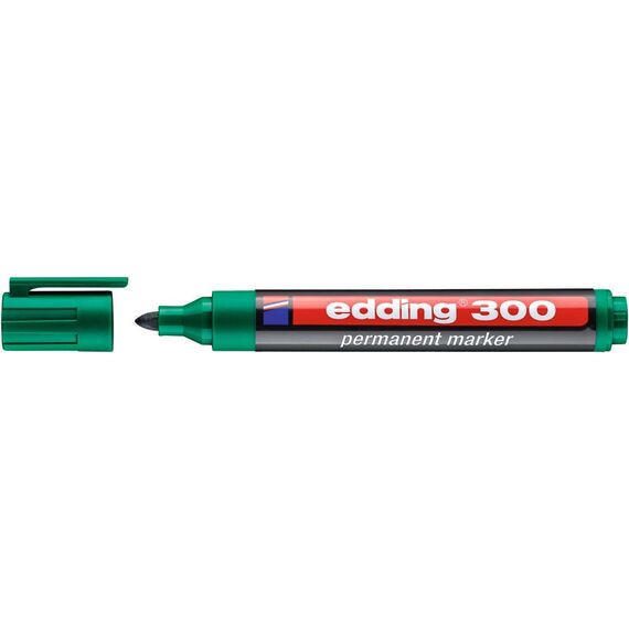 edding Permanentmarker edding 300, nachfüllbar, 1,5-3 mm, schwarz (Einzelstift, Grün)
