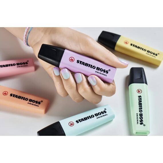 STABILO - Textmarker - BOSS ORIGINAL Pastel - 2x 4er Pack - Hauch von Minzgrün, rosiges Rouge, Schimmer von Lila, zartes Türkis