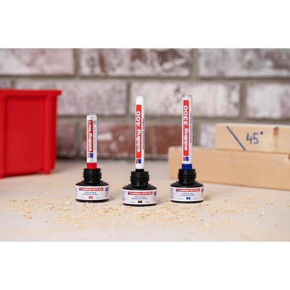 edding 400 Permanentmarker - feine Rundspitze 1 mm - wasserfest, schnell-trocknend - wischfest - für Karton, Kunststoff, Holz, Metall, Glas - 8 Stifte