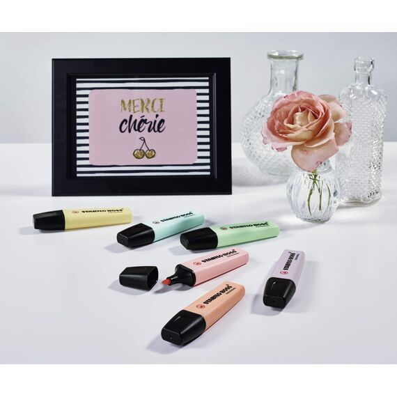STABILO - Textmarker - BOSS ORIGINAL Pastel - 2x 4er Pack - Hauch von Minzgrün, rosiges Rouge, Schimmer von Lila, zartes Türkis