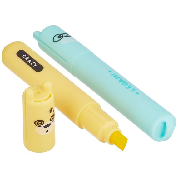 LEGAMI - Teddy's Style, Set mit 6 Mini-Textmarkern, 1 x 7,5 cm, Gelb, Pfirsich, Rosa, Lila, Hellblau, Hellgrün, zum präzisen Unterstreichen und Markieren, Mehrfarbig 2 (Packung mit 2)