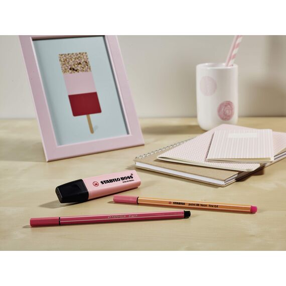 STABILO - Textmarker - BOSS ORIGINAL Pastel - 4er Pack - Hauch von Minzgrün, rosiges Rouge, Schimmer von Lila, zartes Türkis