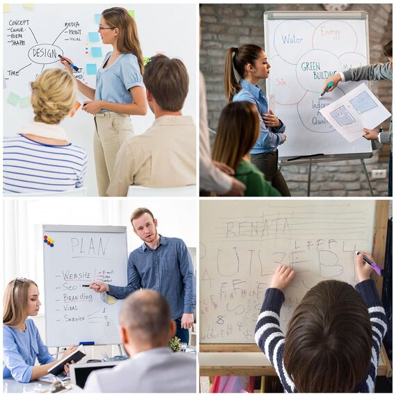 maxtek Whiteboard Stifte, Magnetische, Trocken Abwischbare Marker, Whiteboard Marker mit Feiner Spitze, Folienstift Abwischbar Geruchsarmer Erase Marker mit Radiergummi (12 Farben, 24 Stück)