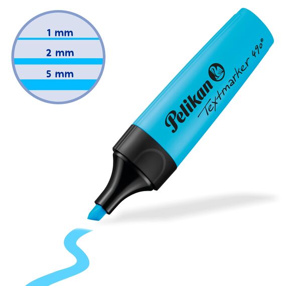 Pelikan Textmarker 490, 6 Neon-Farben, 6 Stück, mit Keilspitze