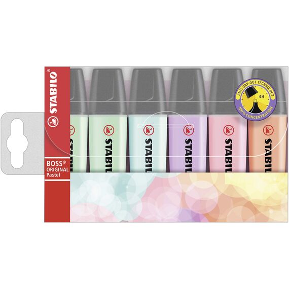 STABILO - Textmarker - BOSS ORIGINAL Pastel - 6er Pack - mit 5 verschiedenen Sonderfarben
