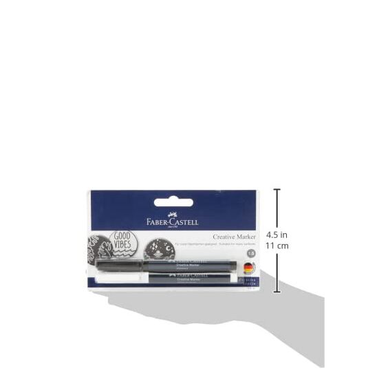 Faber-Castell 160795 - Creative Marker, weiß/schwarz, Strichstärke 1,5 mm, 2er Set