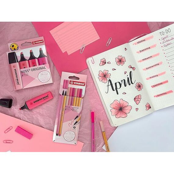 STABILO - Textmarker - BOSS ORIGINAL - Shades of Pink - 4er Pack