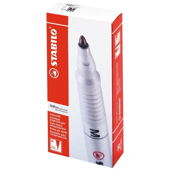 STABILO - Folienstift - OHPen universal - wasserlöslich medium - 10er Pack - schwarz