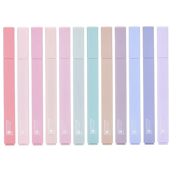 Willingood [12er-Pack] Ästhetische Textmarker mit weicher Keilspitze, No Bleed Bible Highlighter Pastell, Trocknet Schnell Highlighter Stifte