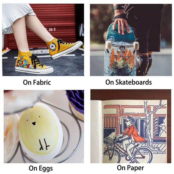 Shuttle Art Permanentmarker mit feiner Spitze, perfekt auf Kunststoff, Holz, Stein, Metall und Glas, zum Kritzeln, Ausmalen, Markieren, 48 Stück