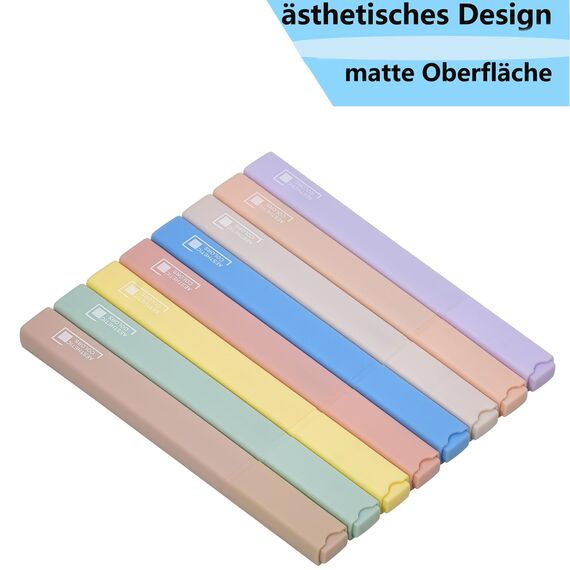 Willingood Textmarker Pastell Bibel Marker, Highlighter Set mit Weicher Meißel Spitze, 8 Stück, Dry Fast, Bibel Stifte für Dünne Papier Journal Planer Buch