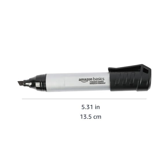 Amazon Basics Permanentmarker, große Keilspitze, schwarz, 12 Stück