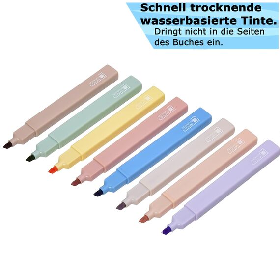 Willingood Textmarker Pastell Bibel Marker, Highlighter Set mit Weicher Meißel Spitze, 8 Stück, Dry Fast, Bibel Stifte für Dünne Papier Journal Planer Buch