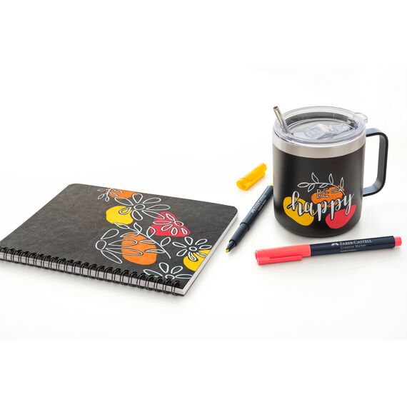 Faber-Castell 160705 - Creative Marker Set, 6 Permanent Marker, Stifte Set Summer breeze, für Papier, Glas, Kunststoff uvm.