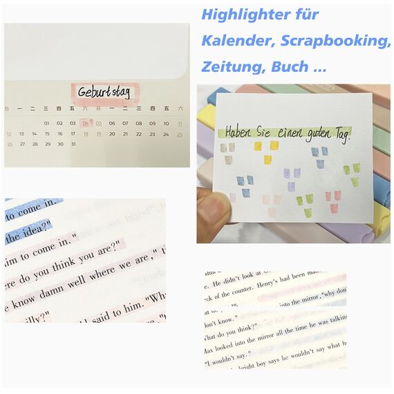 Willingood Textmarker Pastell Bibel Marker, Highlighter Set mit Weicher Meißel Spitze, 8 Stück, Dry Fast, Bibel Stifte für Dünne Papier Journal Planer Buch