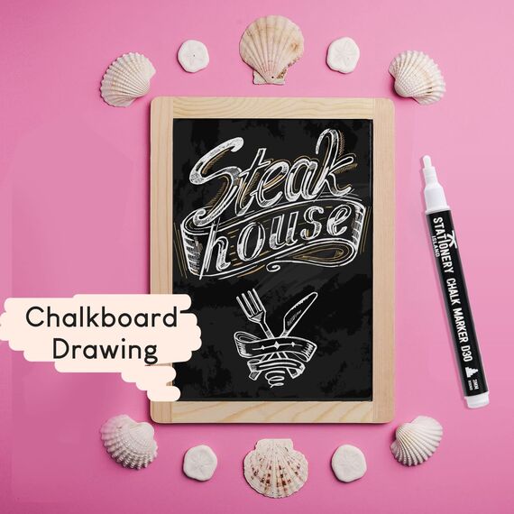 STATIONERY ISLAND Kreidestifte für Tafel Abwaschbar, Weiß Kreidestift für Fenster, 3mm 4 Stück Kreidemarker, Fensterstifte