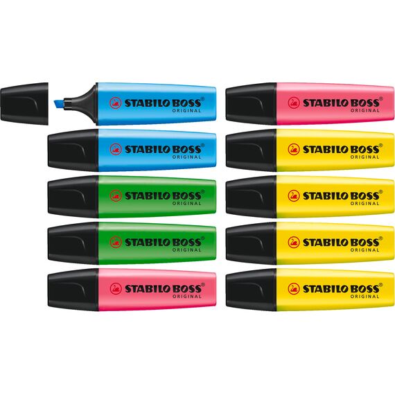 STABILO - Textmarker - BOSS ORIGINAL - 4x gelb, 2x blau, grün, pink