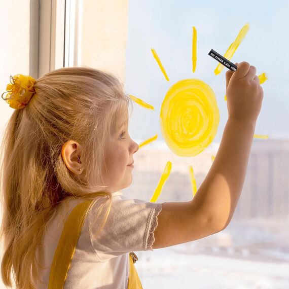 STATIONERY ISLAND Kreidestifte für Tafel Abwaschbar, Kreidestift für Fenster, 8 Farben Kreidemarker für Glas & Tafeln, Bunt Fensterstifte, Zeichnung, Künstler, Ostergeschenke Kinder