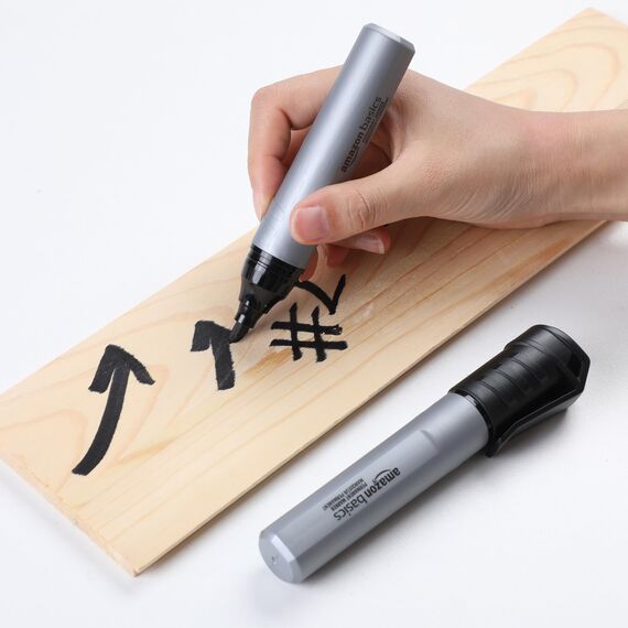 Amazon Basics Permanentmarker, große Keilspitze, schwarz, 12 Stück