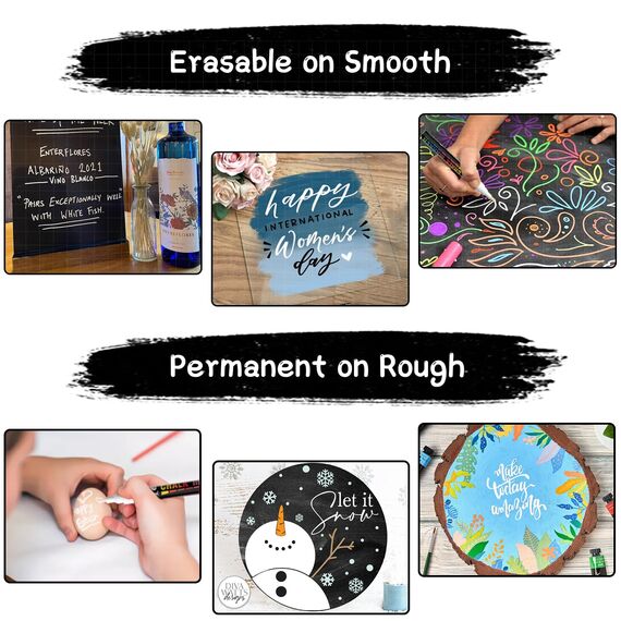 WISYOK 6pcs Kreidestifte, Kreidemarker Weiss, Whiteboard Marker Weiß, Weißwandstifte, Flipchart Stifte, Whiteboard Stifte, Kreidestifte für Tafel Abwaschbar - Wendespitze 6mm