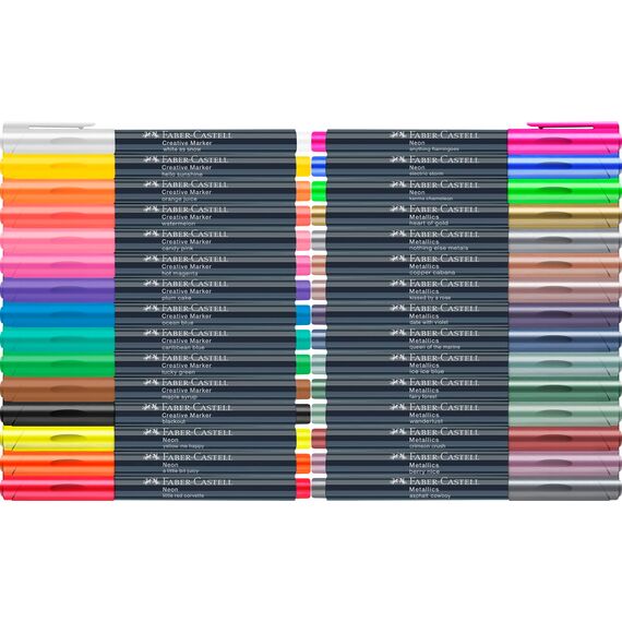 Faber-Castell 160730 - Creative Marker Set, 30 Permanent Marker, Stifte Set für Papier, Glas, Kunststoff uvm.