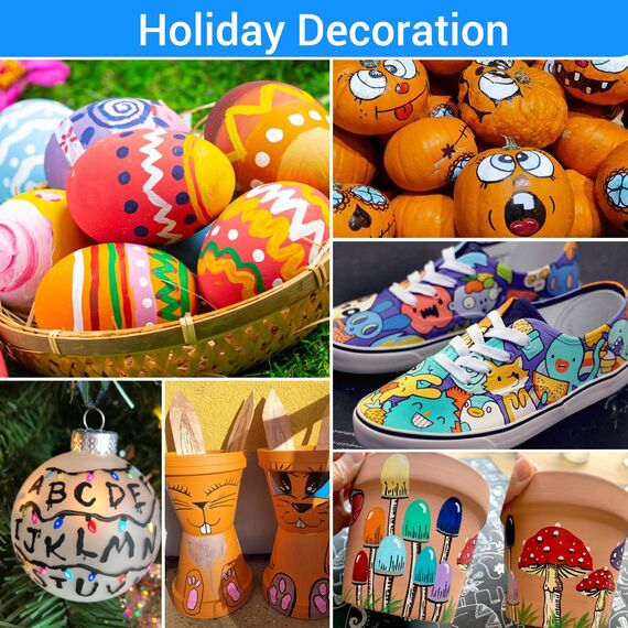 STANBLUE Farbstifte, Farbmarker: 8 farbige wasserfeste Ölmarker, schnell trocknend, Permanentmarker für Steinmalerei, Kunststoff, Holz, Stoff, Glas, Metalle fast jede Oberfläche