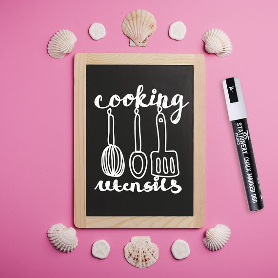 STATIONERY ISLAND Kreidestifte für Tafel Abwaschbar, Weiß Kreidestift für Fenster, 6mm 1 Stück Kreidemarker, Fensterstifte