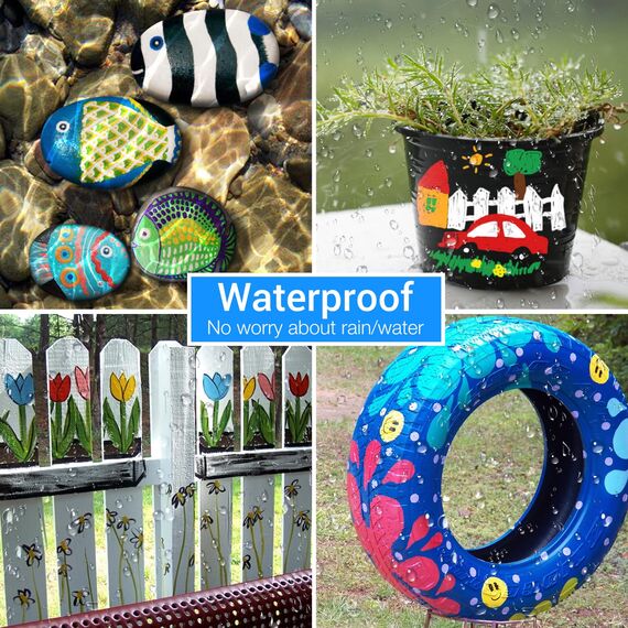 STANBLUE Farbstifte, Farbmarker: 8 farbige wasserfeste Ölmarker, schnell trocknend, Permanentmarker für Steinmalerei, Kunststoff, Holz, Stoff, Glas, Metalle fast jede Oberfläche