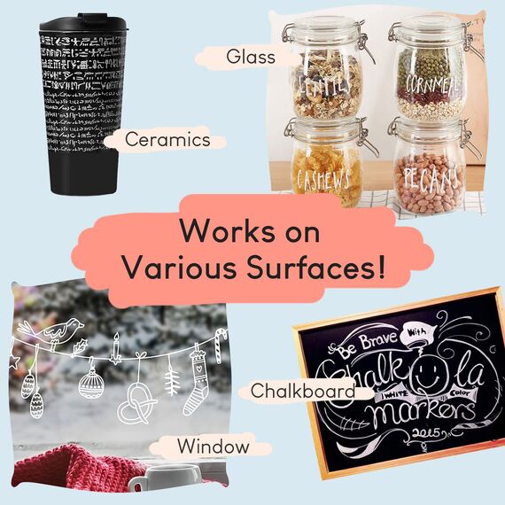 STATIONERY ISLAND Kreidestifte für Tafel Abwaschbar, Weiß Kreidestift für Fenster, 6mm 1 Stück Kreidemarker, Fensterstifte