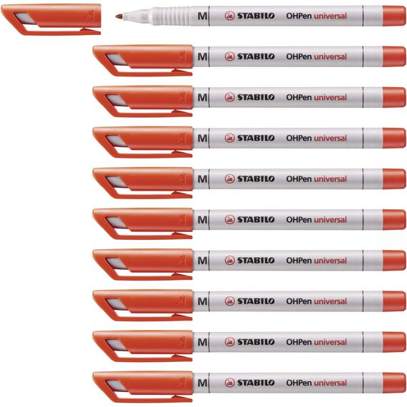 STABILO - Folienstift - OHPen universal - wasserlöslich medium - 10er Pack - rot