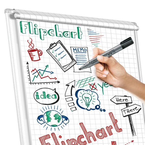 STAEDTLER Flipchart Marker Lumocolor, Keilspitze ca. 2,0 - 5,0 mm Linienbreite, lange Lebensdauer, nachfüllbar, geruchsarm, hohe Qualität Made in Germany, Set mit 6 Farben, 356 B WP6, 1 Stück
