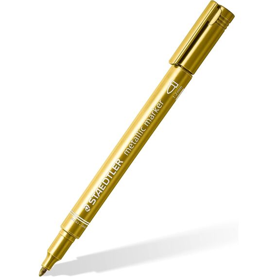 STAEDTLER Doppelfasermaler mit zwei Spitzen für zwei Linienbreiten und metallic Marker in Gold und Silber, für helles und dunkles Papier, 36 Filzstifte und 2 Marker, 3200TB36P1X