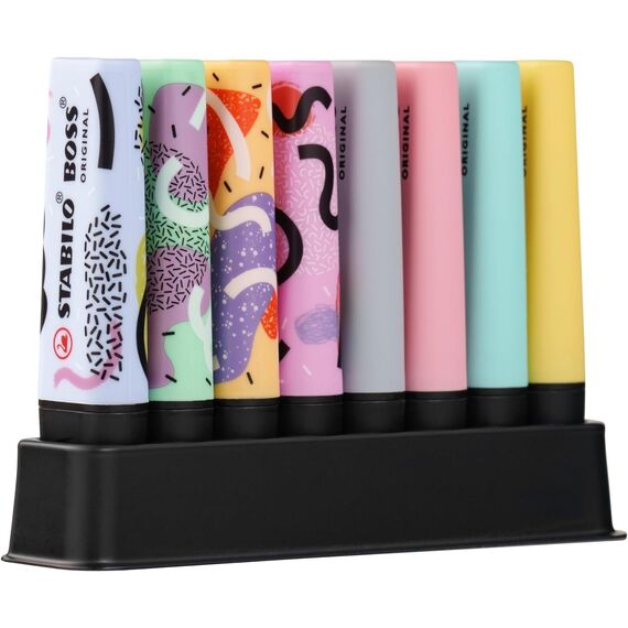 STABILO - Textmarker - BOSS ORIGINAL Pastel by Ju Schnee - 8er Tischset - mit 8 verschiedenen Pastellfarben