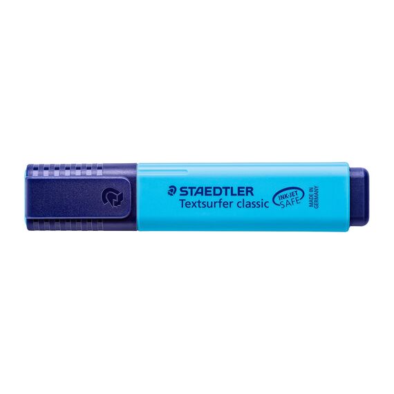 STAEDTLER Textmarker textsurfer classic, blau, samtweiche Keilspitze ca. 1-5 mm, nachfüllbar, sekundenschnell trocken, 10 Stück, 364-3