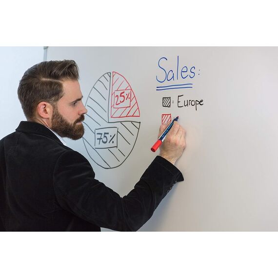 Schneider Maxx 290 Marker (für Whiteboards und Flipcharts, Rundspitze 2-3 mm Strichstärke, rückstandsfrei trocken abwischbar, hohe Qualität, kräftig und farbintensiv) Etui mit 4 Farben