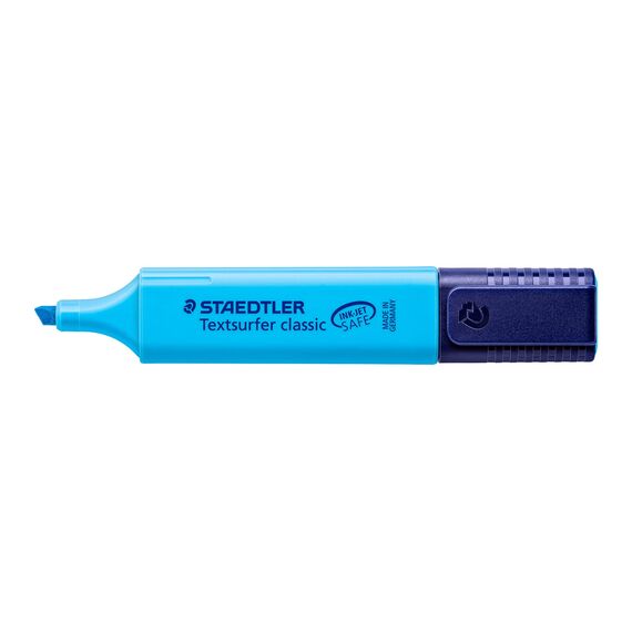 STAEDTLER Textmarker textsurfer classic, blau, samtweiche Keilspitze ca. 1-5 mm, nachfüllbar, sekundenschnell trocken, 10 Stück, 364-3